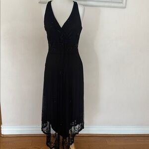 Stenay Black High Low Dress with Beaded Detail